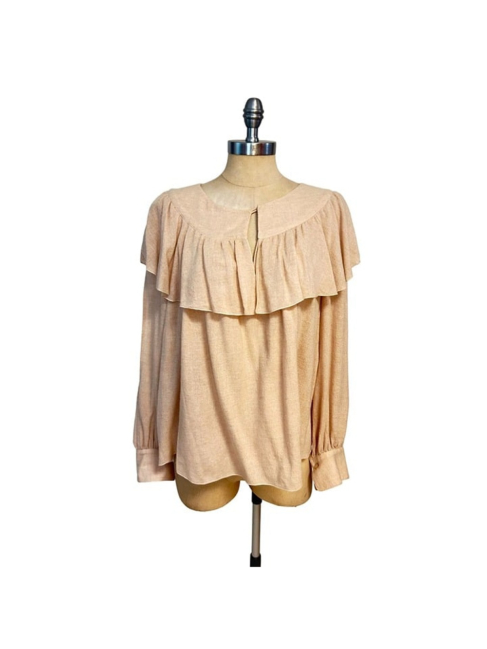 See By Chloé Peasant Blouse Cold Shoulder Viscose Wool Blend Size 40 US Large